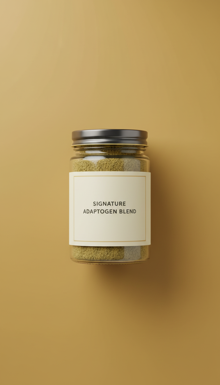 Signature Adaptogen Blend glass jar